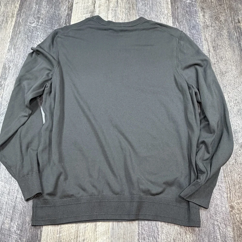 BOSS Hugo Boss Mens XL Dark Gray Crewneck Sweater Lightweight Pullover Polyamide